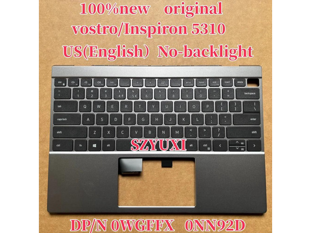 100%US English For Inspiron 5000 5310 laptop keyboard Palmrest Assembly TOP cover No-backlight WGFFX NN92D