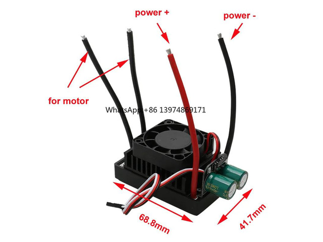 1PCS Upgraded Version DIY RC Robotic Mower Motor 12V 24V 110A Dual-way Brushed ESC 1000W Speed Controller with Cooling Fan