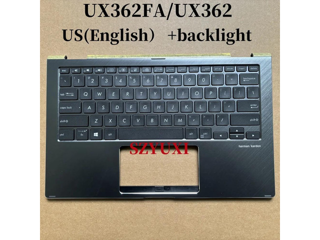 100%US English For UX362 UX362FA Laptop keyboard Palmrest Assembly Upper case cover backlight 90NB0JC1-R31US0