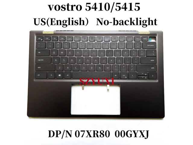 100%US English For vostro 5410 5415 Laptop Keyboard Palmrest Upper Case TOP Cover No-backlight 7XR80 0GYXJ