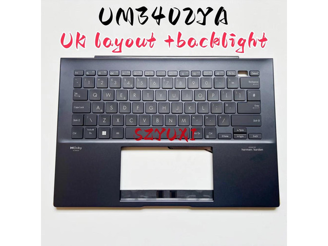 100%UK layout For UM3402 UX3402 UM3402YA laptop keyboard Palmrest Assembly TOP cover C case backlight