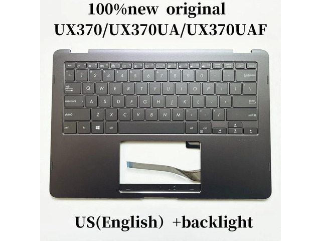 100%US English For UX370 UX370UA UX370UAF laptop keyboard Palmrest Assembly backlight 90NB0EN2-R30300