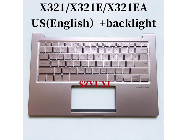 100%US English For X321 X321E X321EA laptop keyboard Palmrest Assembly TOP cover C case backlight 90NB0SP6