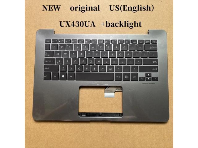 100%US English For UX430 UX430UA UX430UAR laptop keyboard Palmrest Assembly TOP cover C case backlight 90NB0EC1