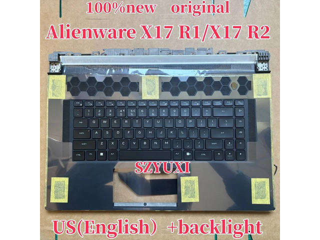 100%US English For X17 R1 R2 laptop keyboard Palmrest Assembly TOP cover C case backlight FNJR0 346YC