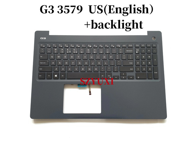 100%US English For G3 3579 Palmrest Laptop Keyboard Assembly Backlight N4HJH 0N4HJH