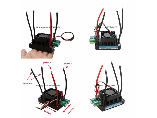 1PC Upgraded 12V 24V 110A Bidirectional Brushed ESC 1000W Speed Controller For DIY RC Robot Lawn Mower With Cooling Fan 5V3A UBE