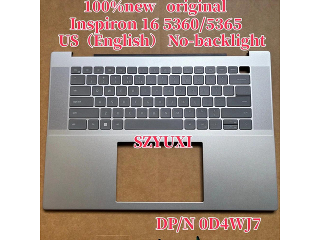 100%US Silver For Inspiron 16 5630 5635 laptop keyboard Palmrest Assembly TOP cover C case No-backlight D4WJ7 0D4WJ7