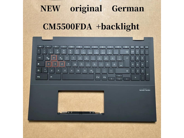 100%German For CM5500 CM5500FDA laptop keyboard Palmrest Assembly TOP cover C case backlight 90NX0381