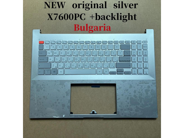 100%Bulgaria BG For X7600 X7600P X7600PC laptop keyboard Palmrest Assembly TOP cover C case backlight 90NB0UI3
