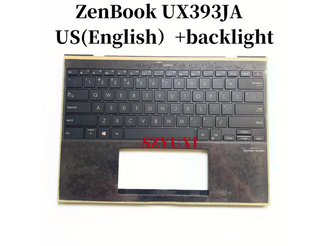 100%US English For UX393 UX393J UX393JA laptop keyboard Palmrest Assembly TOP cover C case backlight 90NB0PF1