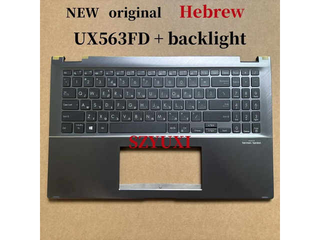 100%Hebrew HE For UX563 UX563F UX563FD laptop keyboard Palmrest Assembly TOP cover C case backlight 90NB0NT1