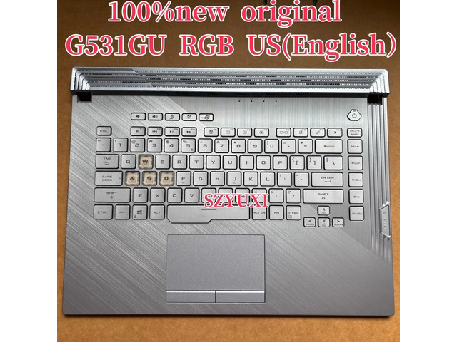 100%US English silver For G531 G531G G531GU laptop keyboard Palmrest Assembly TOP cover C case backlight 90NR01J6
