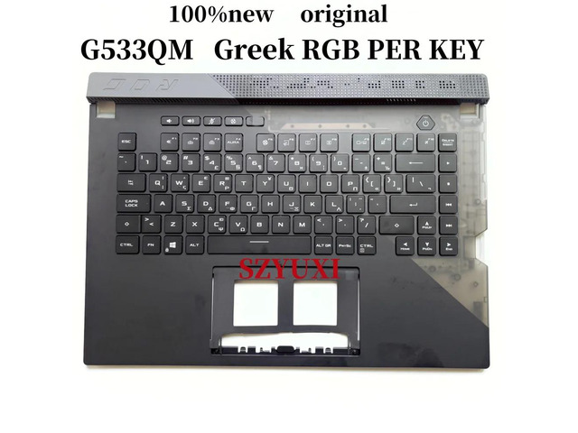 100%Greek GK For G533 G533Q G533QM laptop keyboard Palmrest Assembly TOP cover C case RGB PER KEY