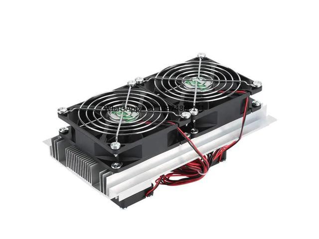 120W Thermoelectric Peltier Cooling System Kit 200×115×8.5mm Semiconductor Refrigeration Module With Double Fans
