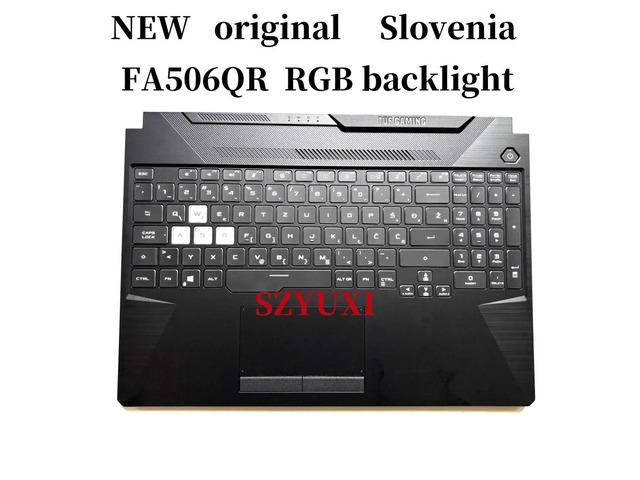 100%SL Slovenia For TUF GAMING FA506 FA506QR laptop keyboard Palmrest Assembly TOP cover C case RGB backlight 90NR05V6