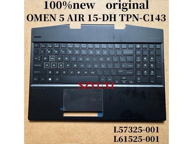 100%US English TPN-C143 ForOmen 5 AIR 15-DH laptop keyboard Palmrest Assembly TOP cover backlight L57325-001