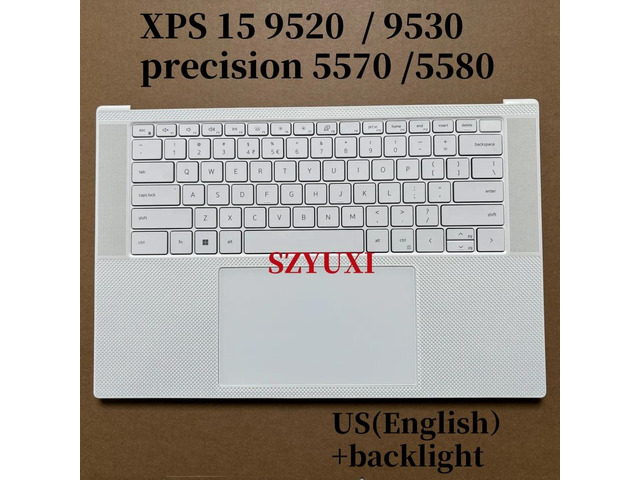100%US English For XPS 15 9520 9530 for Precision 5570 5580 Laptop Keyboard Palmrest TOP Cover with backlight VH0ND
