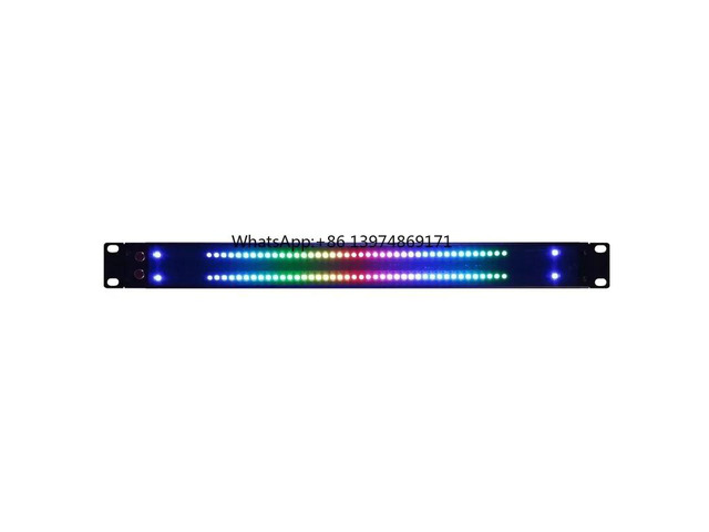 Professional Cabinet Music 1U Double Row Flashing RGB Music Rhythm Indicator Voice Control Volume Dynamic Melody Flash