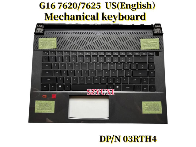 100%US English For G16 7620 7625 Palmrest RGB Per Key Backlit Mechanical Cherry Keyboard Assembly 3RTH4 54GH5