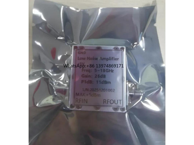 5-18GHz Wideband RF Low Noise Amplifier LNA High Gain 26dB Ultra Low Noise Figure 1.5dB RF Signal Preamplifier Module