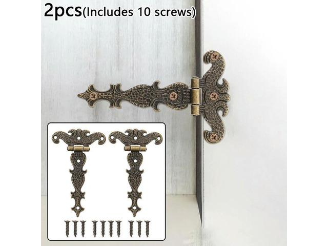2Pcs Retro Bronze Zinc Alloy Hinge For Cabinet Cupboard Wardrobe Doors Wooden Boxes Jewelry Case Hinges 113*69mm
