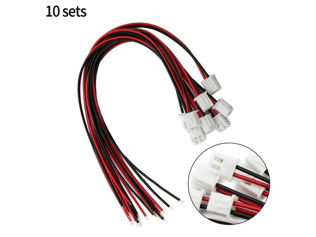 10 Sets 2 Pin Mini Micro XH2.54mm 24AWG Connector Plug With Wires 200mm Tool For LED Lamp Strip RC Toys Adapter