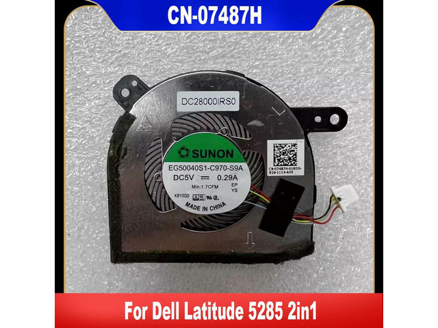 07487H For Latitude 5285 Laptop CPU Cooling Fan Cooler Fan EG50040S1-C970-S9A 7487H CN-07487H