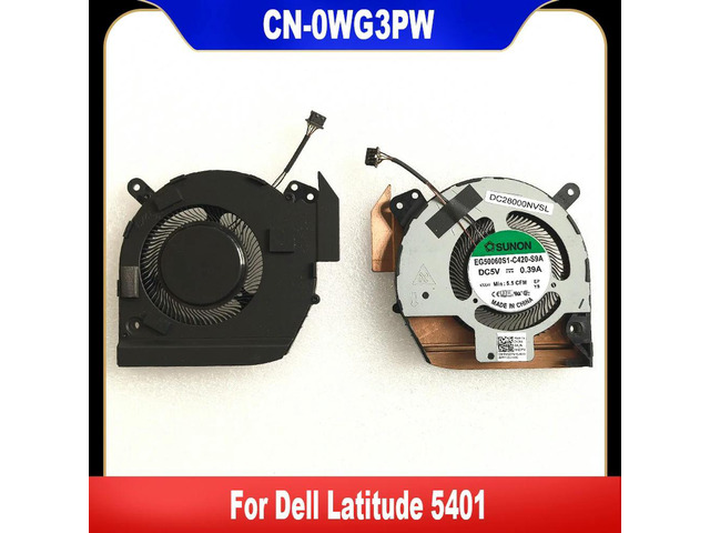 0WG3PW For Latitude 5401 Laptop Cooling Fan Cooler Fan Heatsink Radiator WG3PW CN-0WG3PW EG50060S1-C420-S9A