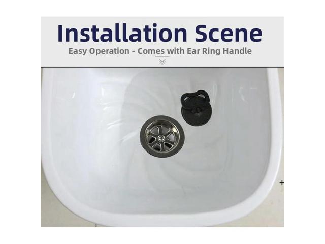 51mm Sink Stopper Cover with Ear Ring Handle for Bathroom Drain Fitting Standard 51mm Opening Rubber Seal PP Base
