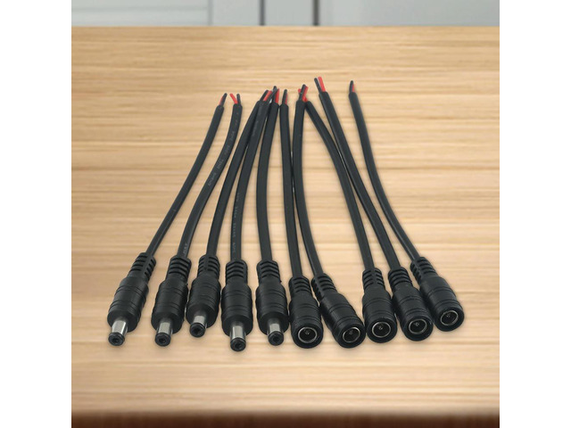 Connector Dc Power Cord Male And Female 1pin 22AWG 30cm Length 5.5*2.1mm Indoor Hot Sale est Protable Useful
