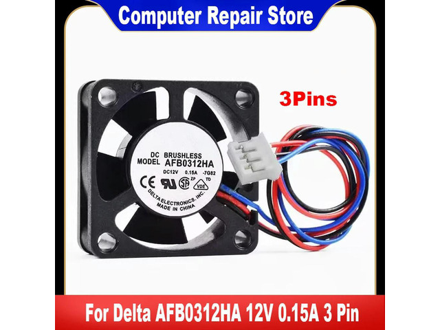 For Delta AFB0312HA 12V 0.15A 3 Pin 30x30x10mm Server Square Cooling Fan Cooler Fan Heatsink Radiator