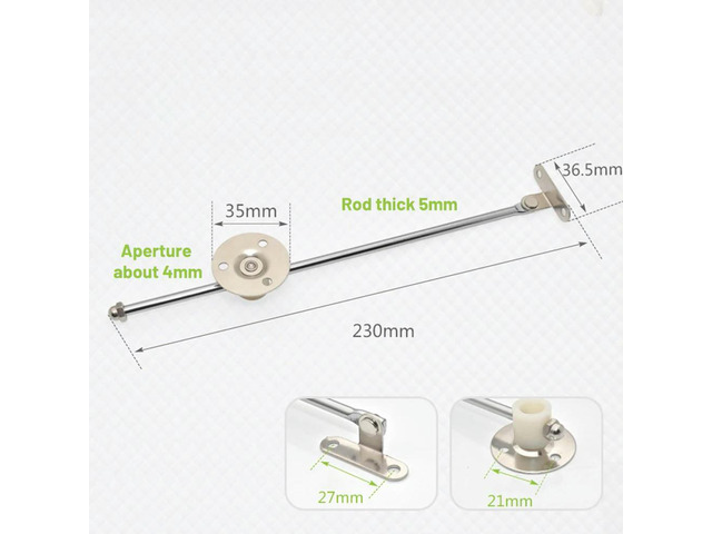 Silver Wear-resistant Flat Door Arm Support Hinges 230mm For Lift Up Stay Furniture Hardware