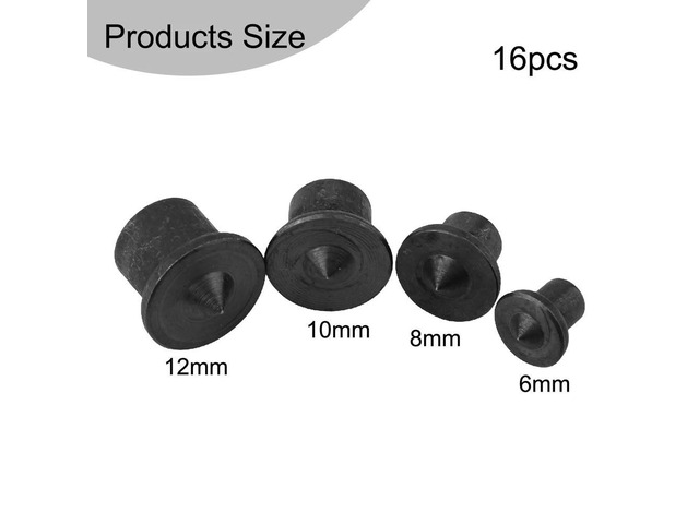 16pcs Steel Woodworking Dowel Center Punch for Accurate 6mm 8mm 10mm 12mm Drill Hole Location and Tenon Marking