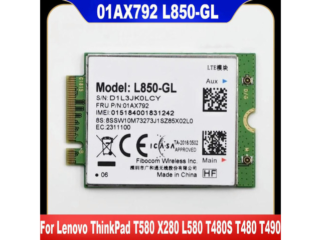 L850-GL Card 01AX792 NGFF M.2 Module For ThinkPad T580 X280 L580 T480S T480 T490 D330-10IGM T14 Gen 1 100% Tested