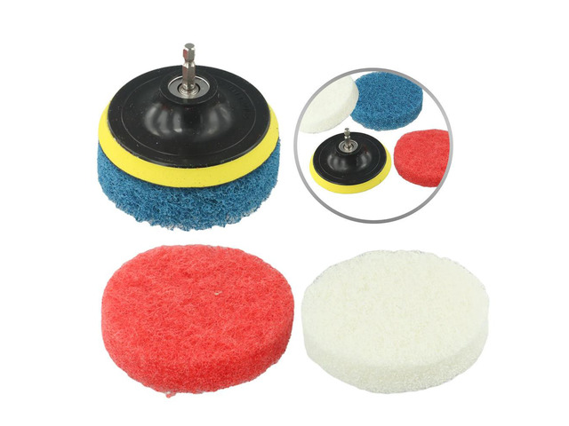 5pcs Buffing Sponge Pad Set 4Inch Car Polishing Pad Kit Auto Buffing Waxing With Drill Adaptor For Car Cleaning Polishing Tools