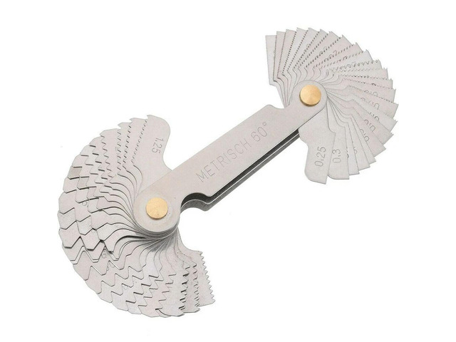 lworking Gauge Thread 0.25-6mm Thread Template 52 Sheets 60 Degree Metric Inch Stainless Steel Thread Gauge