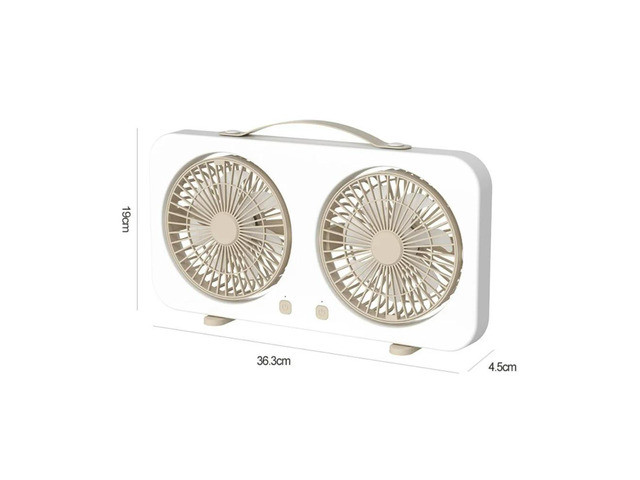 Dual Head USB Desktop Fan with Independent Head Control for Office Dormitory and Outdoor Use Quiet Reliable Airflow Delivery