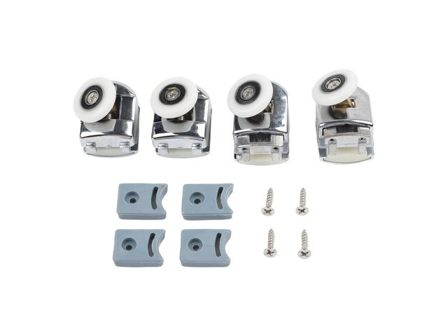 Smooth Operating Shower Door Rollers Pack of 4 Zinc Alloy Wheels (25mm) Designed for Easy Installation on Glass