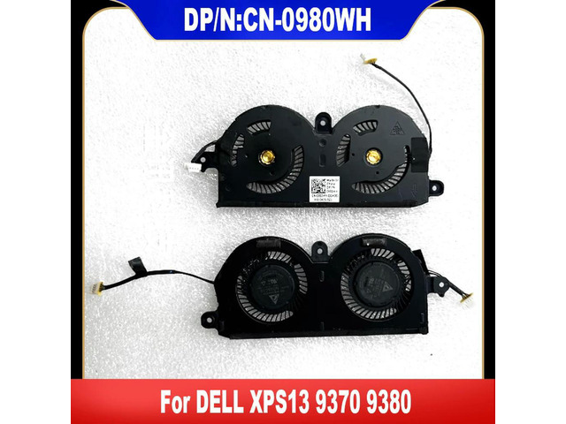 0980WH For XPS 13 9370 9380 P82G Laptop Cooling Fan DC05V 0.4A Cooler Fan CN-0980WH 980WH Heatsink Radiator