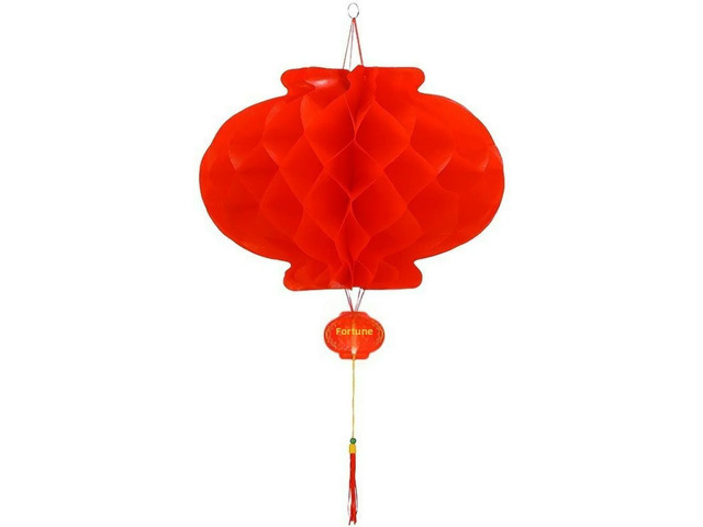Set of 20 Weatherproof Red For HONEYCOMB Ball Lanterns Traditional Chinese Style Paper Decorations for Homes and Shops