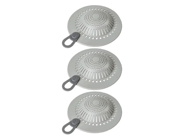 3 PCS Silicone Shower Drain Strainers with Dual Filtration System and Anti Slip Design for Effective Hair and Debris Collection