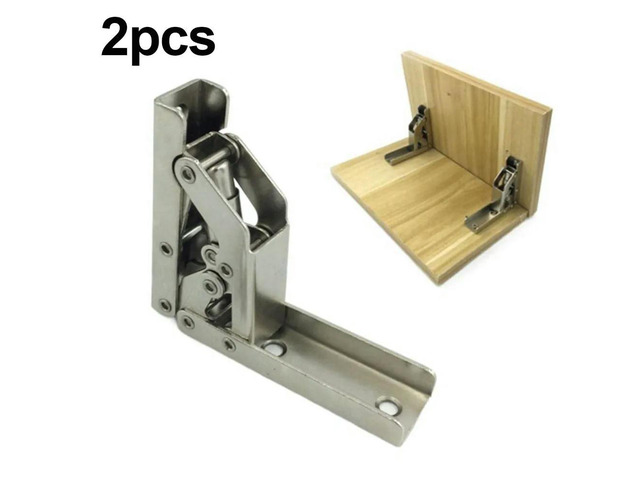 Hinges Folding Hinges Door Cabinet Furniture Hinges Brackets Home Screws Self-Locking Silver Spring Folding Hinge