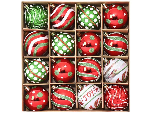 For Christmas Tree Festive Ball Set Christmas Ornaments Christmas Decoration 24*24*6cm Complete Decorating Set