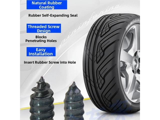 Efficient Tire Repair Kit with 100 Stoppers and Screwdriver for Fast Fixing Punctures Includes Two Sizes of Stoppers