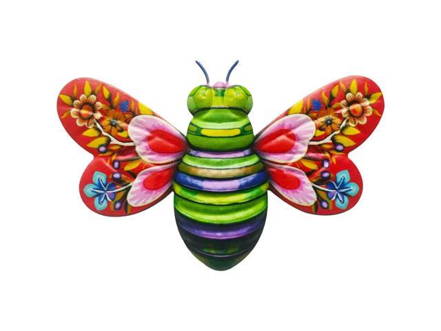 Iron Bee l Wall Hanging - Rustic Wrought Iron Art with Nature Bee Motif for Living Room Bedroom or Entryway Accent