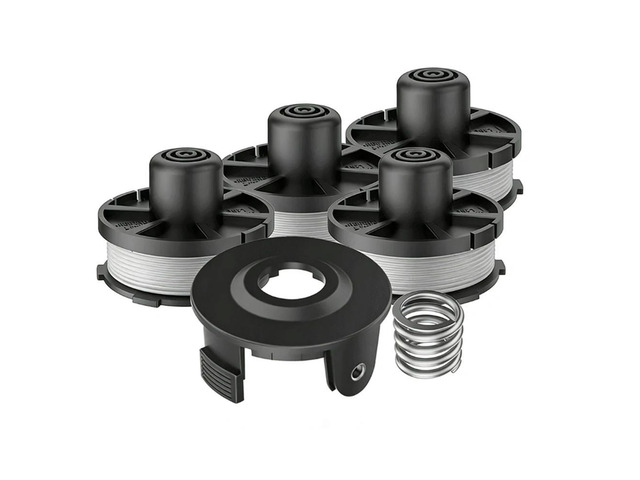 Tap and Go compatible replacement thread spool set with 4 spools one cover and spring for Makita195858 1 196146 9