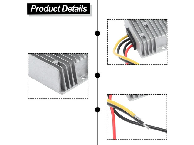 12V 24V to 5V 30A 150W IP68 Waterproof DC Step Down Converter with Natural Cooling for Automotive Applications