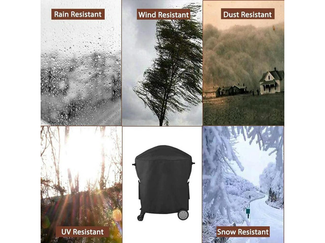 Black Dust Cover 54*76*69cm Fade Resistant For Weber Q1000/Q2000 Series Gas Barbecue Grill Cover Outdoor Living