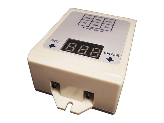 Time Delay Switch for DC Voltage Monitoring from 7V to 80V with 3-Digit Red Display and Adjustable Threshold Settings